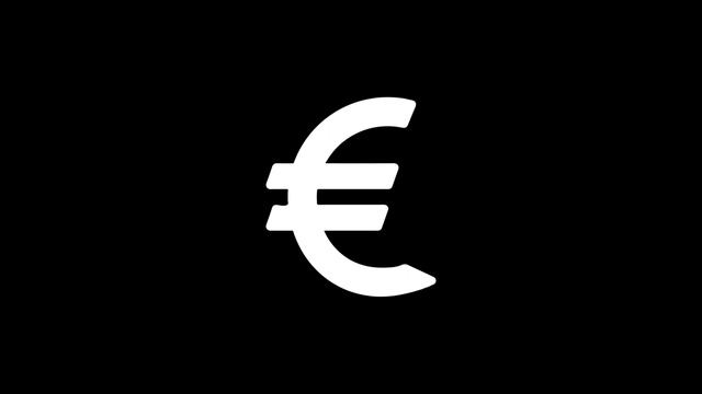 URO European Currency icon Vintage Twitched Bad Signal Animation. смотреть онлайн