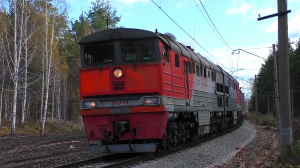 "Старый тепловоз по новым рельсам". 2ТЭ116-379 с хозяйственным поездом