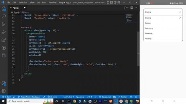 Custom Select Dropdown in React Native || Dropdown Select List
