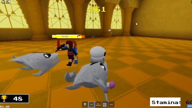Playing as Classic Sans in Undertale Last Karmatic Retribution (Roblox) смотреть онлайн