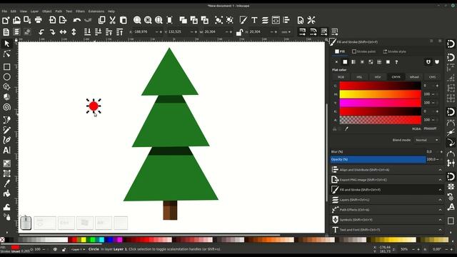 Tutorial for beginners in Inkscape: Draw Christmas trees (2 options) смотреть онлайн