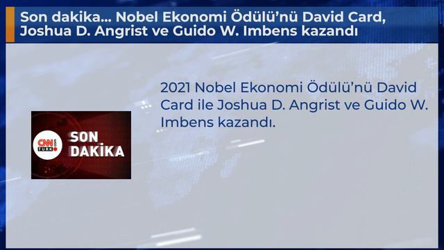 Son dakika... Nobel Ekonomi Ödülü’nü David Card, Joshua D. Angrist ve Guido W. Imbens kazandı смотреть онлайн