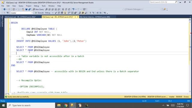 Table Variables in SQL Server | Pound Tables | Table Variable in SQL | Table Variable in Tempdb смотреть онлайн