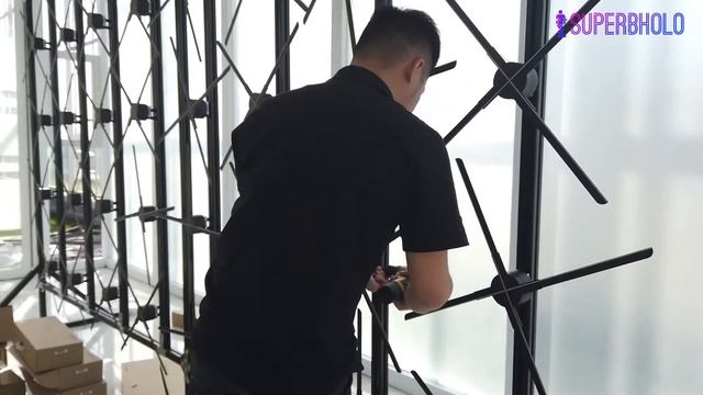 3D hologram fan video wall project made by 32 pcs 3D holographic fans The best 3D hologram solution смотреть онлайн