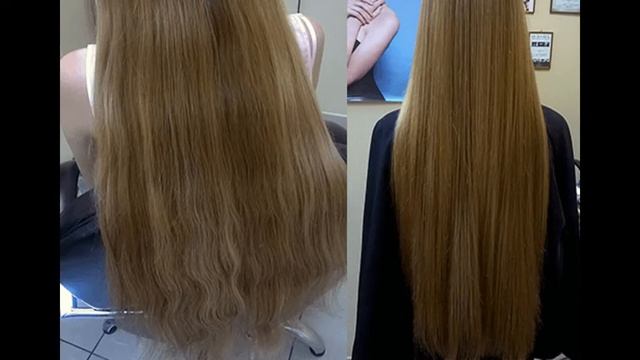 супер эффект стрижки горячими ножницами до и после стрижки. волосы шикарны