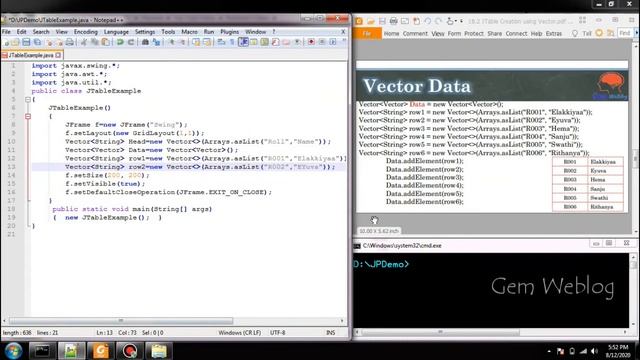 Java Swing GUI Part #16: Step-by-step method to create JTable using Vector | 1D & 2D Vector Creatio смотреть онлайн