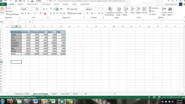 Excel Tutorial: How to Transpose a Table in Excel Change From Verticle to Horizontal 2010, 2013 смотреть онлайн