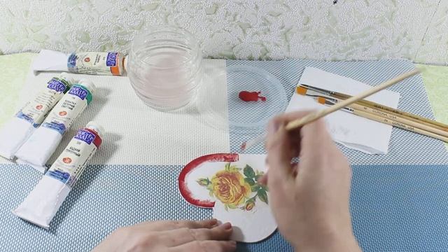 Сердце в подарок|Мастеркласс-декупаж|Heart As A Gift|Corazón Como Regalo - Decoupage Sobre Cartulin