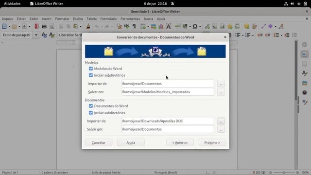 Assistente de conversão de documentos do Word (.docx) para LibreOffice (.odt) смотреть онлайн