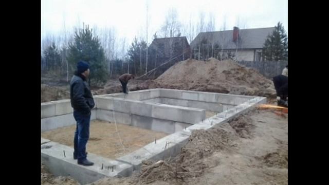 Фундамент из бетонных блоков смотреть онлайн