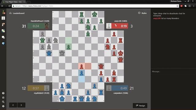 4 Player Chess Game #3 Nailbiter - Carpedem смотреть онлайн