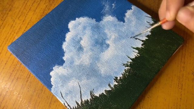 Flowers with blue sky and clouds/easy acrylic painting for beginners/ #acrylicpainting #26 смотреть онлайн