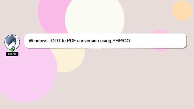 Windows : ODT to PDF conversion using PHP/OO смотреть онлайн