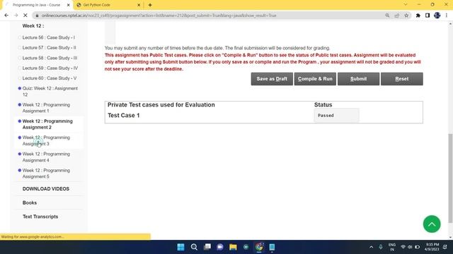 NPTEL Programming in Java week 12 all 5 programming assignment answer with code link смотреть онлайн