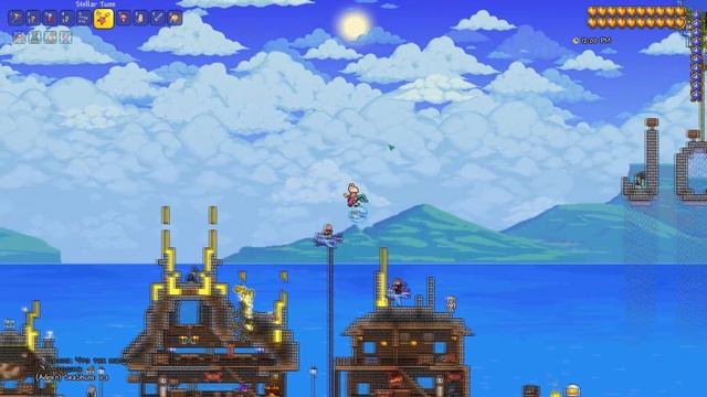 Что построили 40 человек за 2 часа ? [Terraria] смотреть онлайн