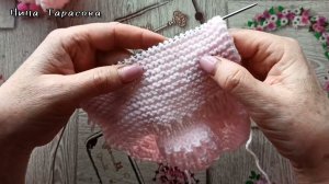 Пинетки спицами для куклы.