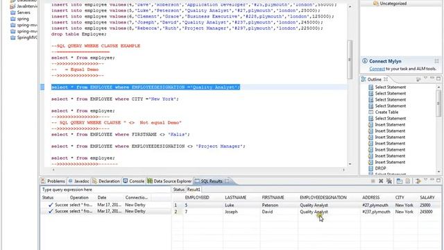 EQUAL TO SQL QUERY WHERE смотреть онлайн