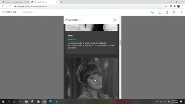 Awesome : Free Bootstrap 4 HTML5 One Page Website Template смотреть онлайн