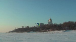 Следы на снегу. Полёты на парамоторах зимой