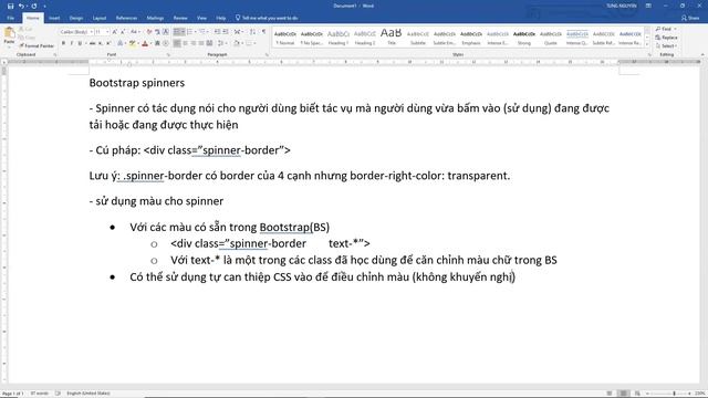 W03- Bài 12 - Hướng dẫn và ví dụ Bootstrap Spinner | Nguyễn Hữu Hoàng Tùng Official смотреть онлайн