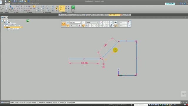 Solid Edge 3D Sketch Command Sample смотреть онлайн