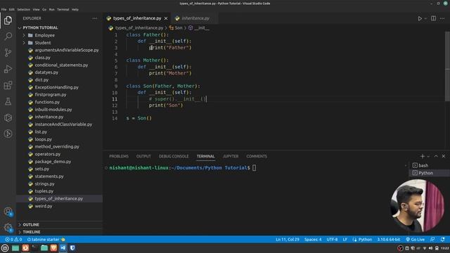 Python Tutorial For Beginners | Types of Inheritance in Python | #21 | Entri Elevate Hindi смотреть онлайн