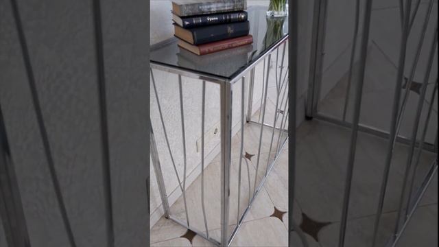 Стол Loft для гостиной, кованый, серебристый, 100х35х801021 CS Grey