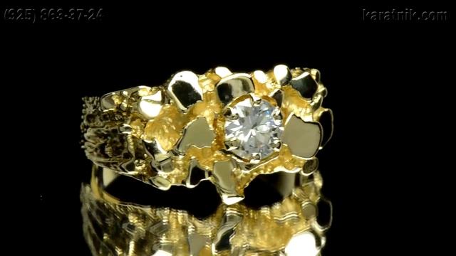 Мужское золотое кольцо с бриллиантом 0.66 карат смотреть онлайн
