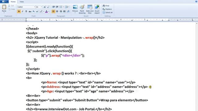 WRAP METHOD JQUERY DEMO смотреть онлайн