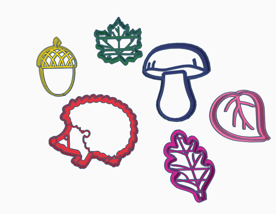 Листик для ёжика) 3D печать,моделирование вырубок для теста в тинкенкард. за 3 минуты