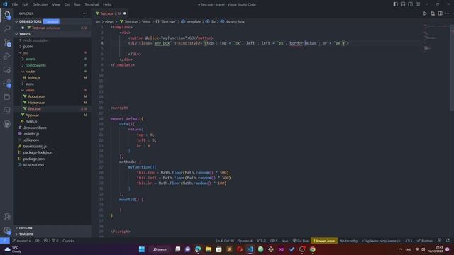Change on Div Position And Border Radius Using Random in Vue JS смотреть онлайн