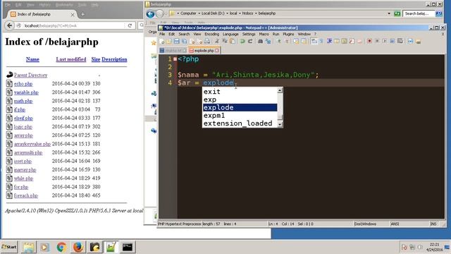 15 Belajar PHP Pemula # Explode смотреть онлайн