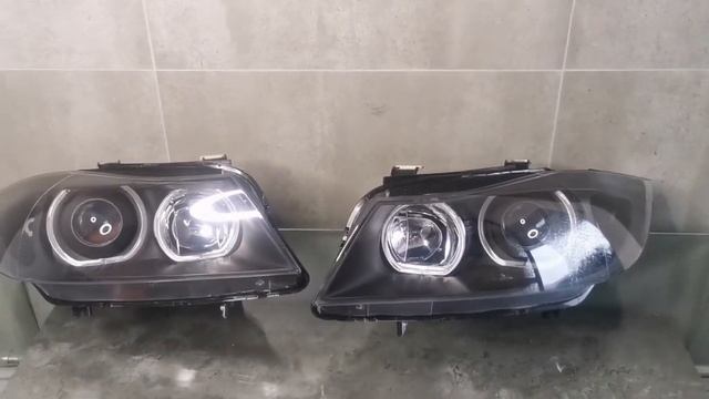 Zwykle Lampy BMW3 E90 + Ringi LED + Soczewka + Czarne Wnetrze