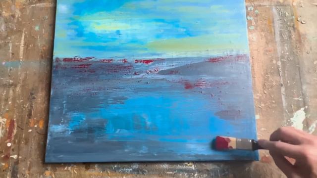 How to Create Mind-Blowing Abstract Landscape with Wood Shavings and Paint Techniques! смотреть онлайн