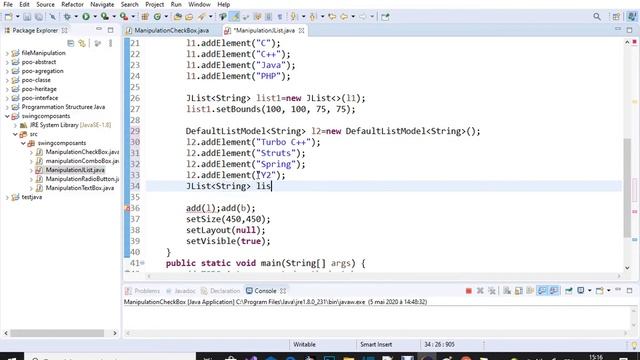 ( Darija ) Programmation ,Java JList Exemple with ActionListener (JFrame,JButton,..) смотреть онлайн