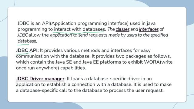 JDBC BASIC смотреть онлайн