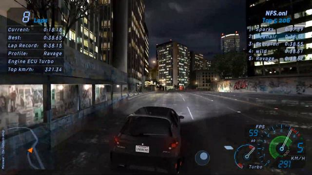 NFS Underground - Atlantica - 38.12 - No NOS - Peugeot 206 смотреть онлайн