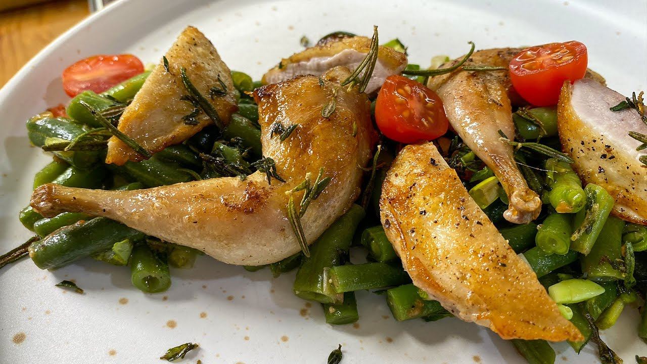Зеленая Фасоль может быть вкусной. Кето диета и перепелка на гарнир. Стручковая фасоль. смотреть онлайн