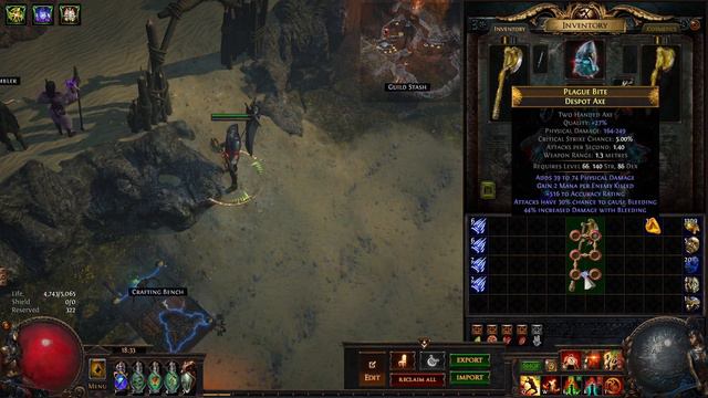 Crafting 900+ PDPS Endgame Boneshatter Axe [PoE 3.23]