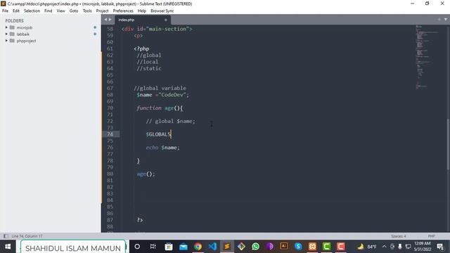 PHP variable scope global local and static || PHP Bangla tutorial part 4 смотреть онлайн