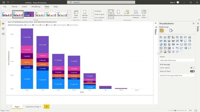 Power BI Tutorial - Stacked Column Chart смотреть онлайн