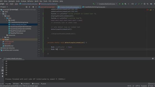Detect Loop in Linked list with Java with code смотреть онлайн