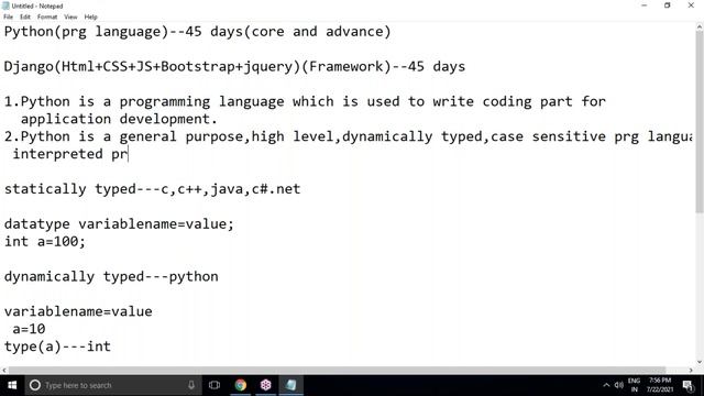 PYTHON + DJANGO tutorials || Demo - 1 || by Mr. Mohan Reddy On 22-07-2021 @7:30PM IST смотреть онлайн