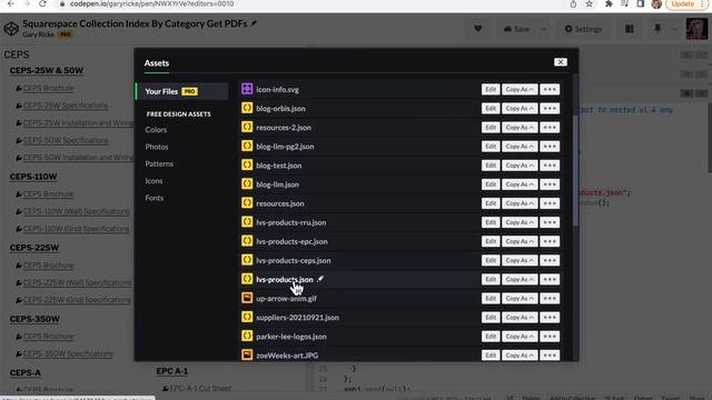 Squarespace JSON / JavaScript Codepen смотреть онлайн