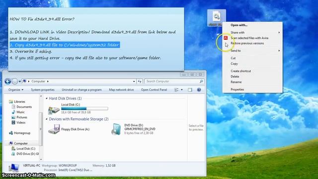 How to Fix d3dx9_39.dll Error Download d3dx9_39.dll смотреть онлайн