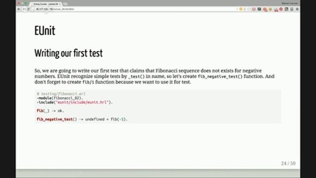 Erlang Lecture 09. EUnit