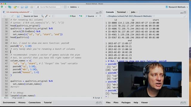 Renaming variables with dplyr in R смотреть онлайн