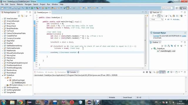 LEARN JAVA - Snake Eyes application смотреть онлайн