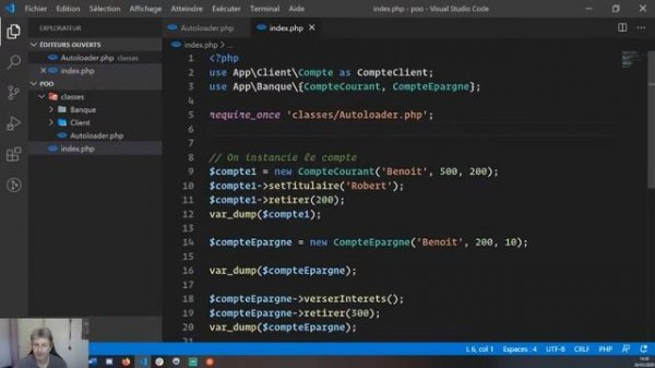 4 - Live Coding : PHP Orienté Objet - Namespaces et Autoload