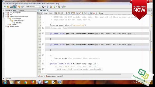 setDefaultCloseOperation() method in JFrame and its various close operation in Java смотреть онлайн